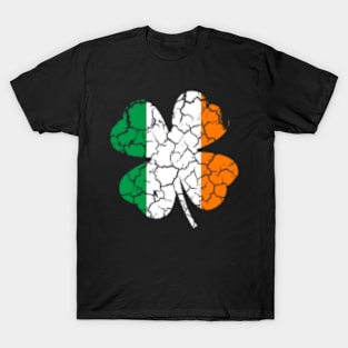 Irish Flag Ireland Lucky Clover St Patrick's Day Stickers T-Shirt